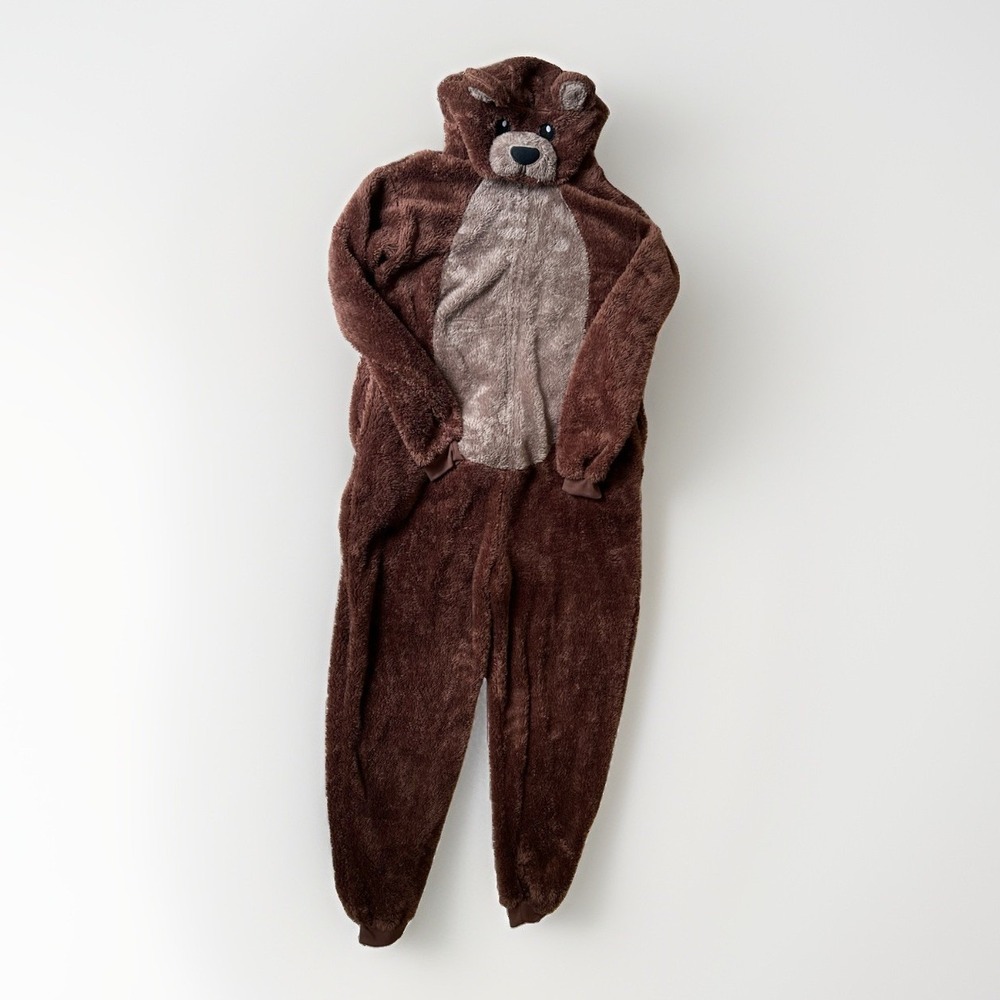 Cozy n Dozy Brown Teddy Bear Costume Large Plush Hooded One Piece Jumpsuit Adult